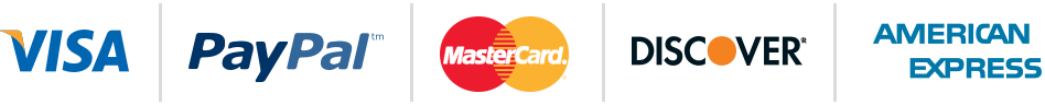Visa, PayPal, MasterCard, Discover, American Express